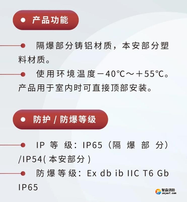 JTY-GM-GSTN9811(Ex)/WIS、GSTN9812(Ex)/WIS海灣隔爆煙感溫感產品功能